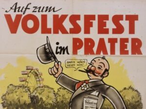 Werbeplakat für das Volksstimmefest im Wiener Prater im Jahr 1947
